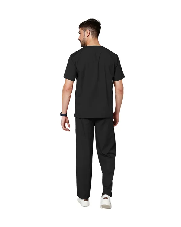 Black_Poly_Viscose_classic_Medical_Scrubs_Set_For_Doctors,_Nurses_And_Healthcare_Professionals