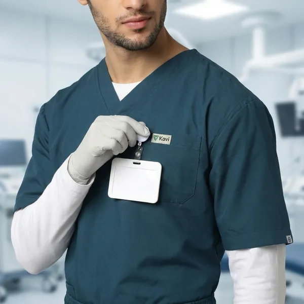 Forest_Green_Poly_Viscose_classic_Medical_Scrubs_Set_For_Doctors,_Nurses_And_Healthcare_Professionals