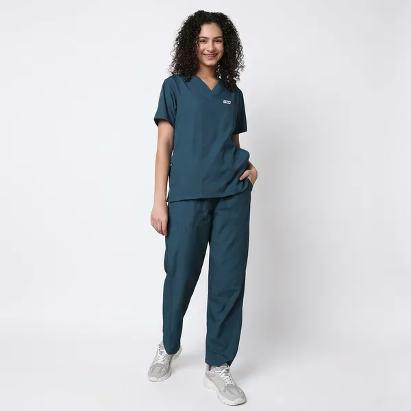 Forest_Green_Poly_Viscose_classic_Medical_Scrubs_Set_For_Doctors,_Nurses_And_Healthcare_Professionals