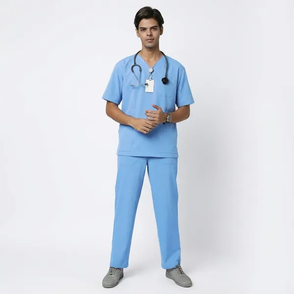 Ceil_Blue_Poly_Viscose_Premium_Medical_Scrubs_Set_For_Doctors,_Nurses_And_Healthcare_Professionals