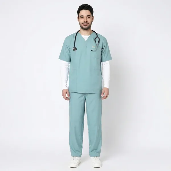 Eucalyptus_Poly_Viscose_classic_Medical_Scrubs_Set_For_Doctors,_Nurses_And_Healthcare_Professionals
