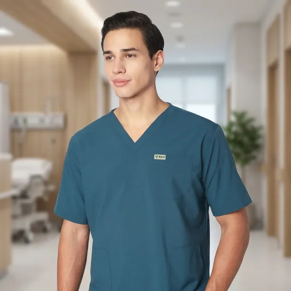 Forest_Green_Poly_Viscose_Premium_Medical_Scrubs_Set_For_Doctors,_Nurses_And_Healthcare_Professionals