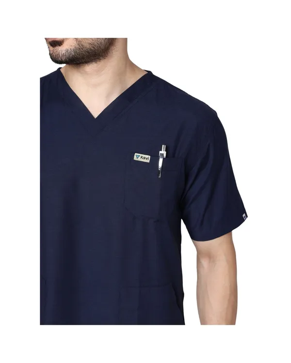Navy_Blue_Poly_Viscose_classic_Medical_Scrubs_Set_For_Doctors,_Nurses_And_Healthcare_Professionals