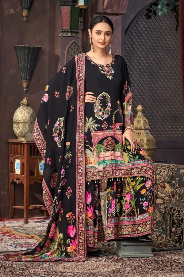 Black_Cotton_Premium_&_Fancy_Design_Kurti_And_Palazzo_Set_For_Women