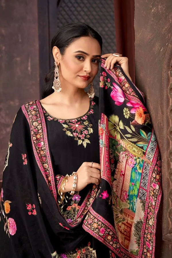 Black_Cotton_Premium_&_Fancy_Design_Kurti_And_Palazzo_Set_For_Women