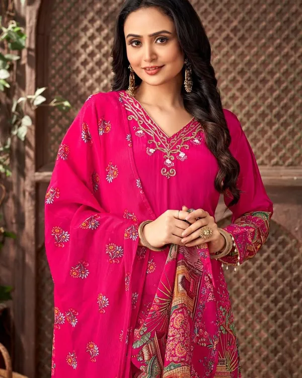 Pink_Cotton_Premium_&_Fancy_Design_Kurti_And_Palazzo_Set_For_Women