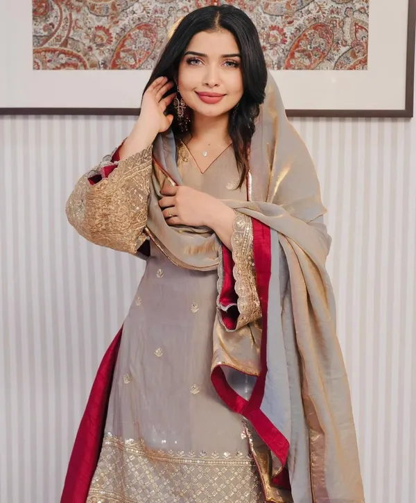 Beige_And_Red_Cotton_Premium_&_Fancy_Design_Kurti_And_Palazzo_Set_For_Women