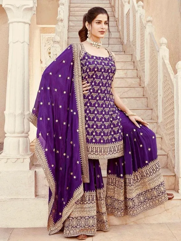 Purple_Georgette_Premium_&_Fancy_Design_Sharara_Set_For_Women