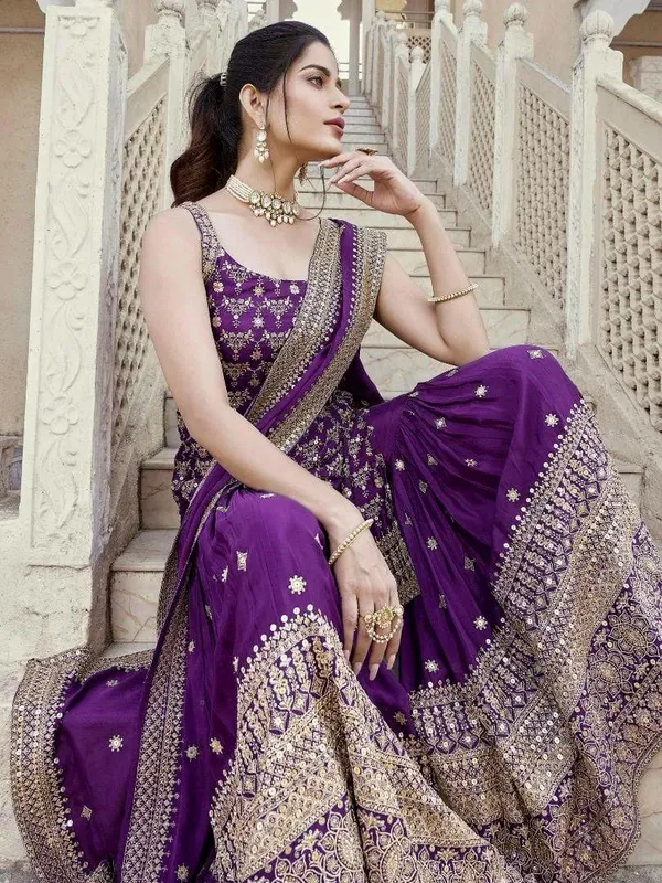 Purple_Georgette_Premium_&_Fancy_Design_Sharara_Set_For_Women