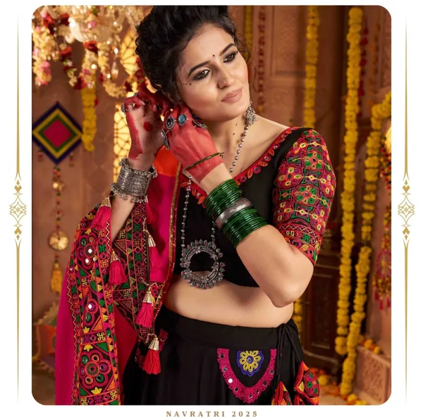 Black_Pure_Vichitra_Premium_&_Fancy_Design_Lehenga_And_Choli_For_Women