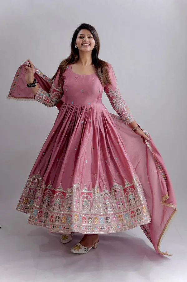 Pink_Chinon_Premium_&_Fancy_Design_Anarkali_Set_For_Women