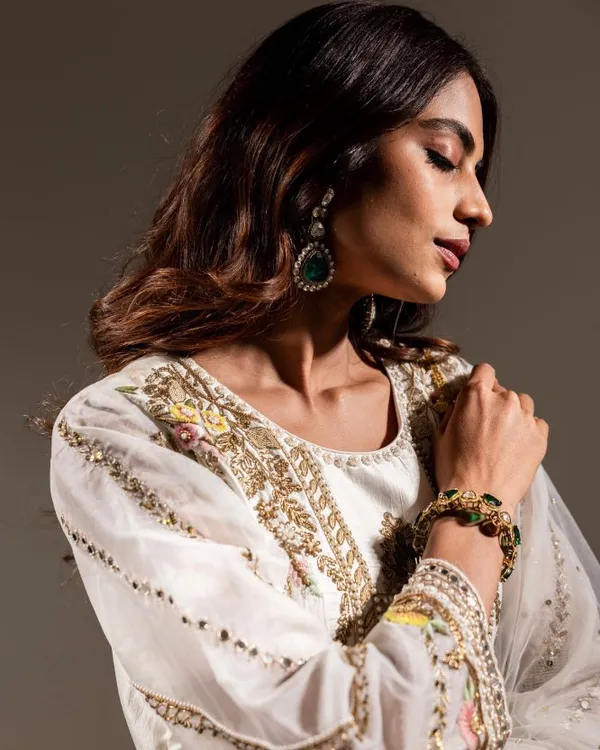 White_Net_Premium_&_Fancy_Design_Kurti_And_Pant_Set_For_Women