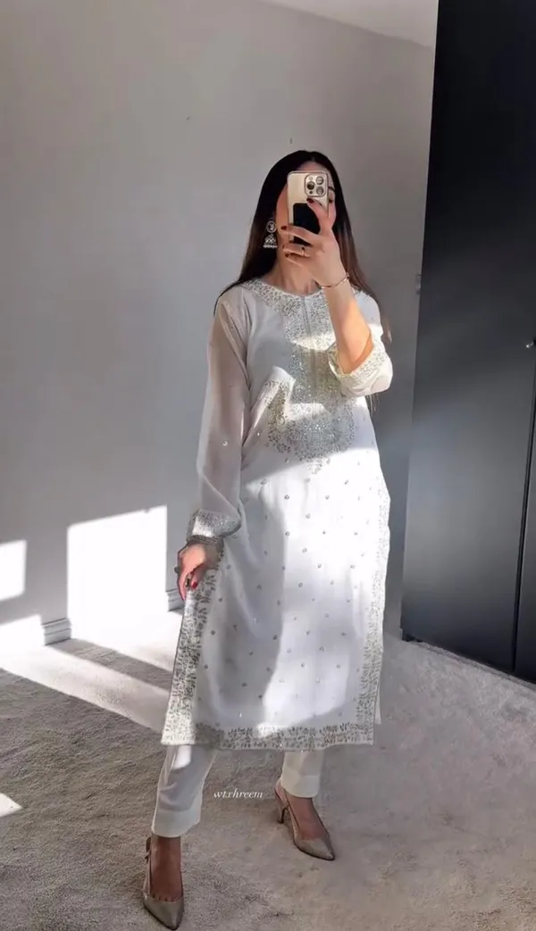 White_Cotton_Premium_&_Fancy_Design_Suit_Set_For_Women