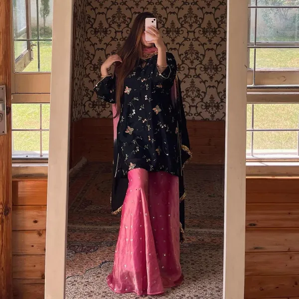 Black_Pink_Cotton_Premium_&_Fancy_Design_Sharara_Set_For_Women