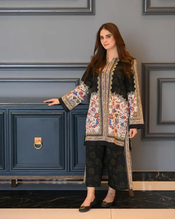 Black_Crepe_Premium_&_Fancy_Design_Kurti_Palazzo_Set_For_Women