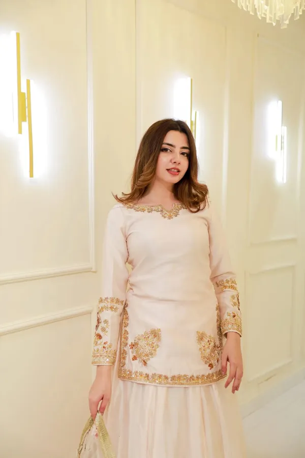 Off_White_Organza_Premium_&_Fancy_Design_Kurti_And_Palazzo_Set_For_Women