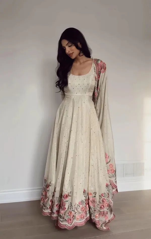 White_Cotton_Premium_&_Fancy_Design_Gown_For_Women