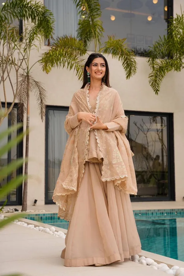 Cream_Organza_Premium_&_Fancy_Design_Sharara_Set_For_Women