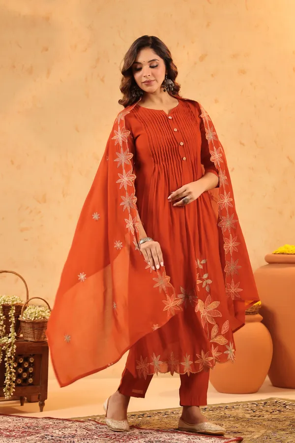 Orange_Mul_Chanderi_Premium_&_Fancy_Design_Suit_Set_For_Women