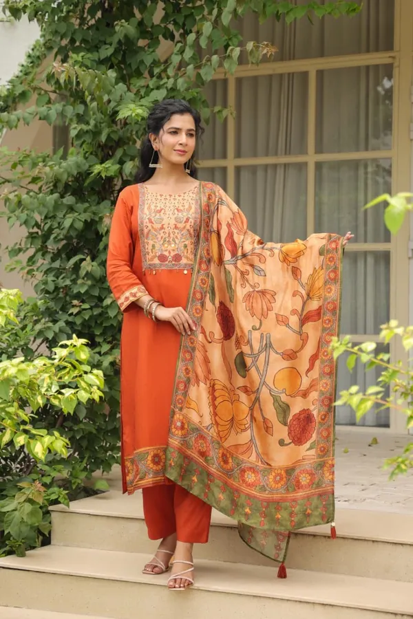 Orange_Cotton_Premium_&_Fancy_Design_Suit_Set_For_Women