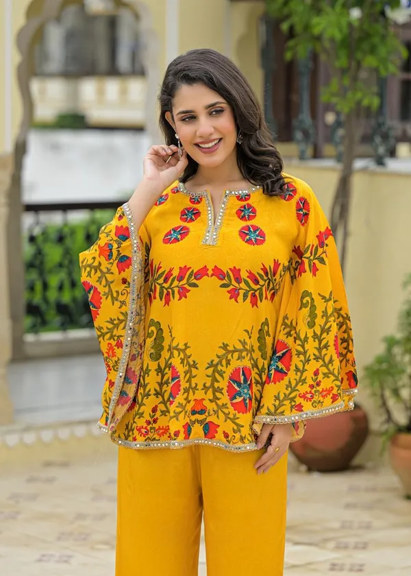 Yellow_Crepe_Premium_&_Fancy_Design_Kurta_Set_For_Women