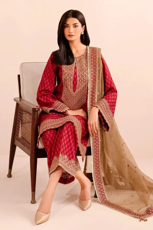 Pink_Pure_Vichitra_Premium_&_Fancy_Design_Kurti_And_Palazzo_Set_For_Women