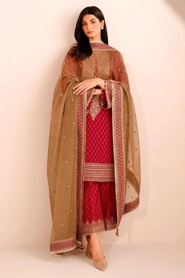 Pink_Pure_Vichitra_Premium_&_Fancy_Design_Kurti_And_Palazzo_Set_For_Women