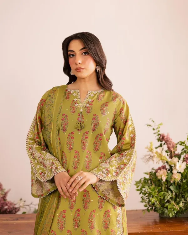 Yellow_Cotton_Premium_&_Fancy_Design_Kurti_And_Pant_Set_For_Women