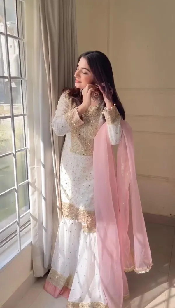 White_Cotton_Premium_&_Fancy_Design_Sharara_Set_For_Women