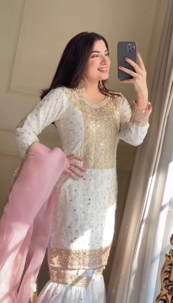White_Cotton_Premium_&_Fancy_Design_Sharara_Set_For_Women