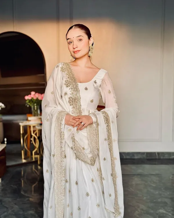 Off_White_Chinon_Premium_&_Fancy_Design_Anarkali_Set_For_Women