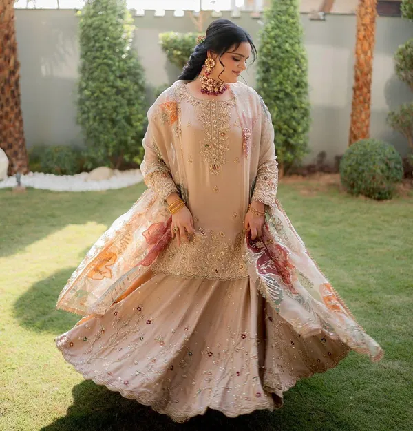 Gold_Chinon_Premium_&_Fancy_Design_Sharara_Set_For_Women