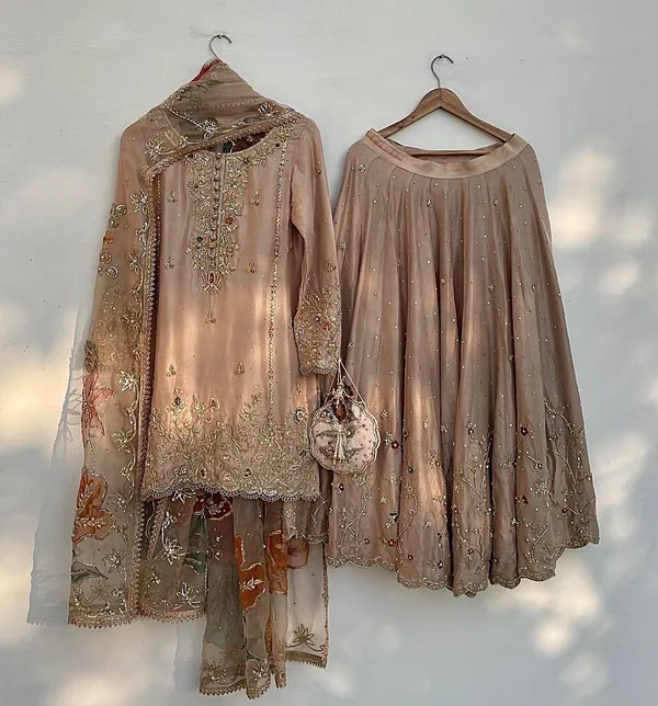 Gold_Chinon_Premium_&_Fancy_Design_Sharara_Set_For_Women