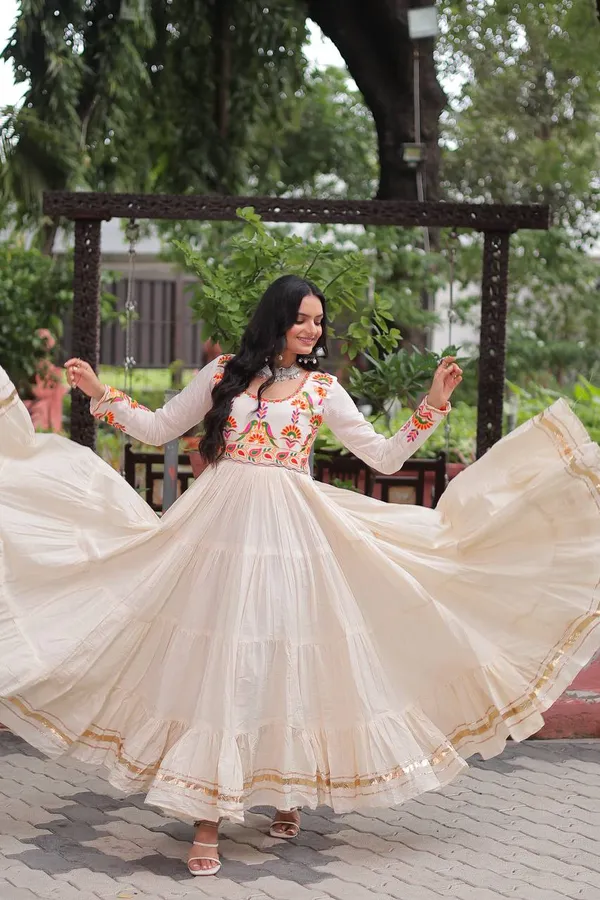 White_Cotton_Premium_&_Fancy_Design_Gown_For_Women