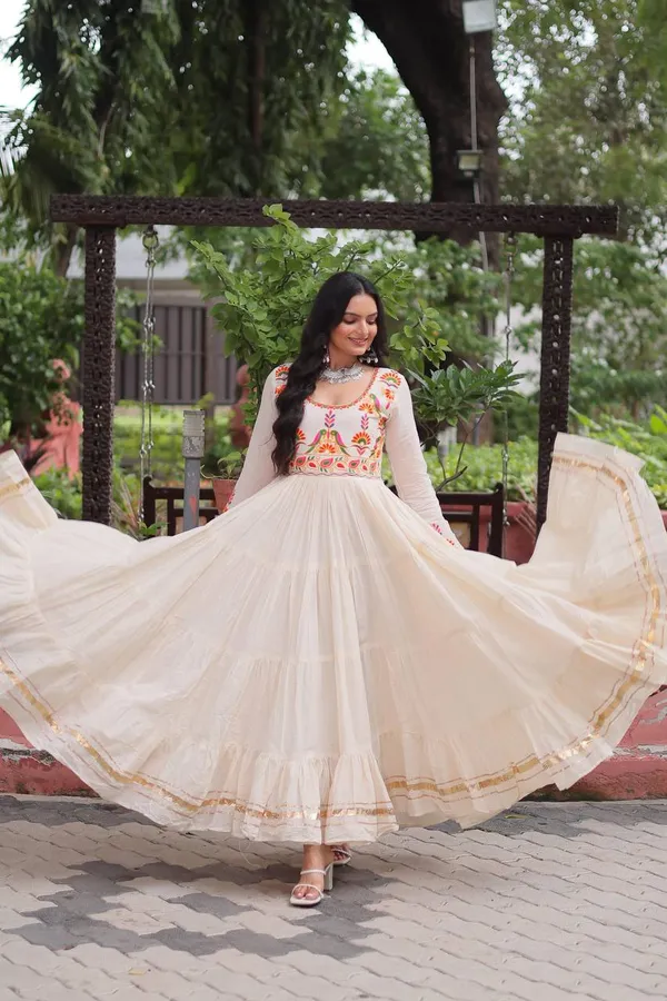 White_Cotton_Premium_&_Fancy_Design_Gown_For_Women