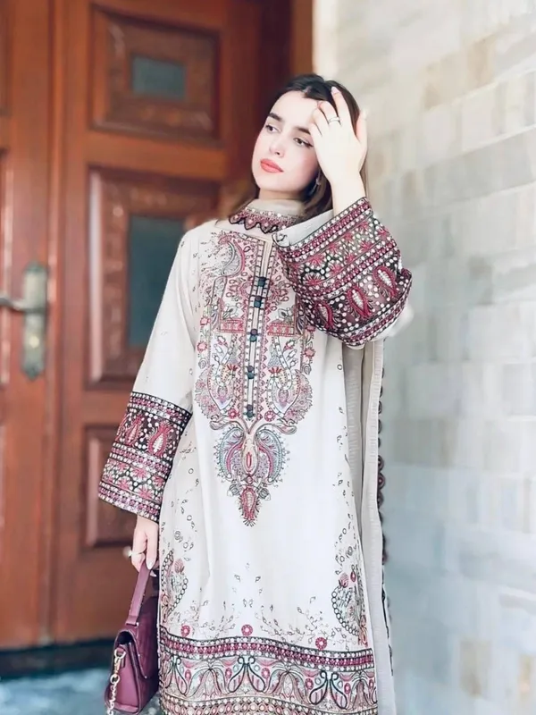 White_Cotton_Premium_&_Fancy_Design_Kurti_And_Palazzo_Set_For_Women