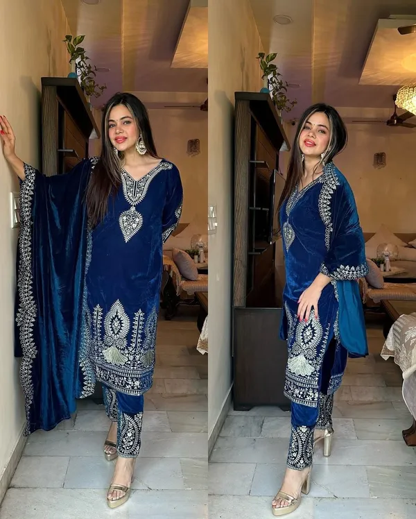 Blue_Cotton_Premium_&_Fancy_Design_Suit_Set_For_Women