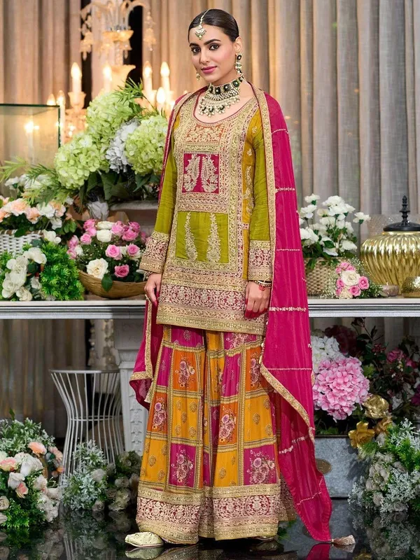Orange_Chinon_Premium_&_Fancy_Design_Sharara_Set_For_Women