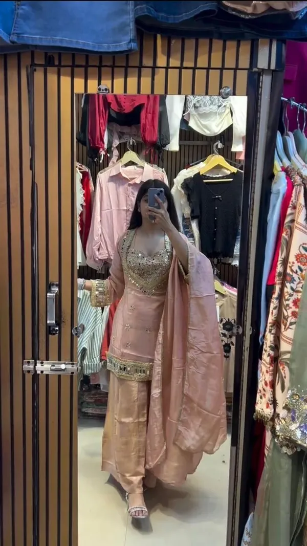 Pink_Silk_Premium_&_Fancy_Design_Kurti_And_Palazzo_Set_For_Women