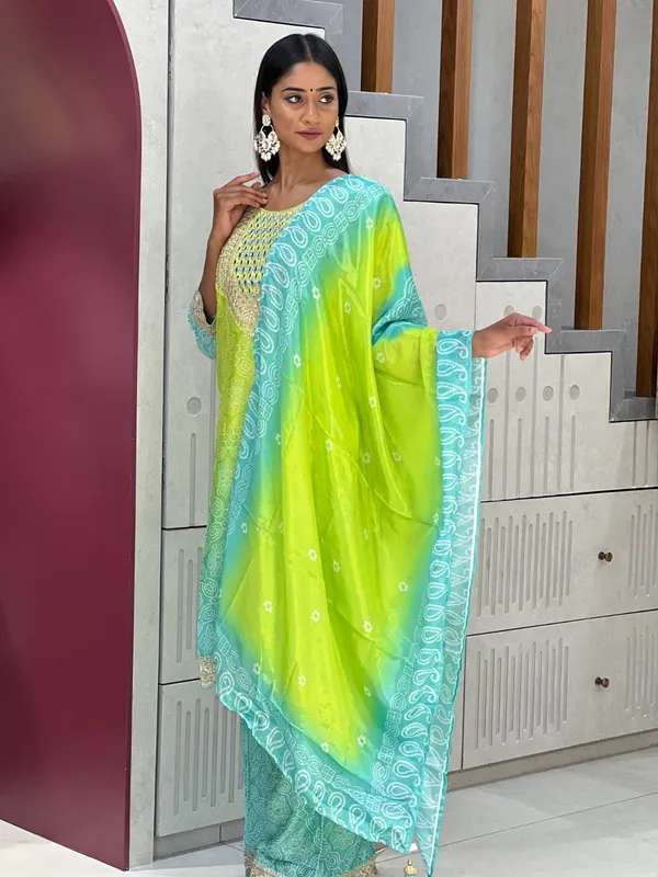 Blue_And_Yellow_Chinon_Premium_&_Fancy_Design_Suit_Set_For_Women