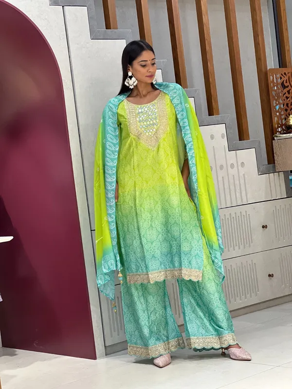 Blue_And_Yellow_Chinon_Premium_&_Fancy_Design_Suit_Set_For_Women