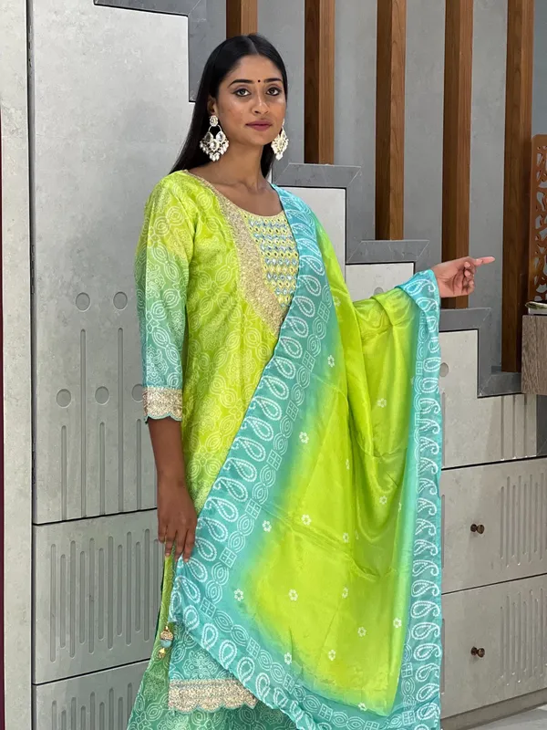 Blue_And_Yellow_Chinon_Premium_&_Fancy_Design_Suit_Set_For_Women