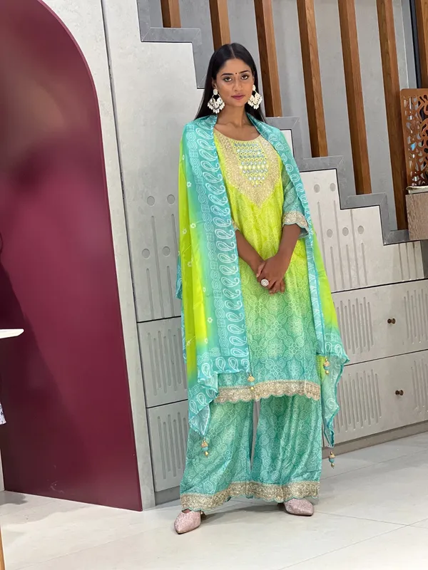 Blue_And_Yellow_Chinon_Premium_&_Fancy_Design_Suit_Set_For_Women