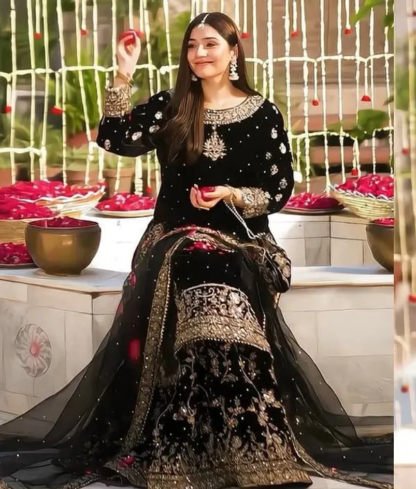 Black_Net_Premium_&_Fancy_Design_Sharara_Set_For_Women