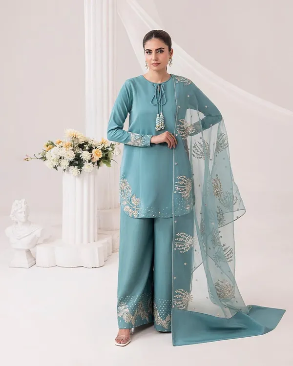 Blue_Cotton_Premium_&_Fancy_Design_Kurti_And_Palazzo_Set_For_Women