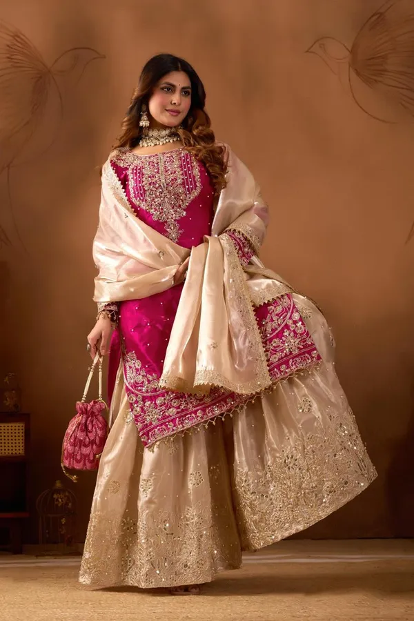 Pink_And_Off_White_Cotton_Premium_&_Fancy_Design_Sharara_Set_For_Women