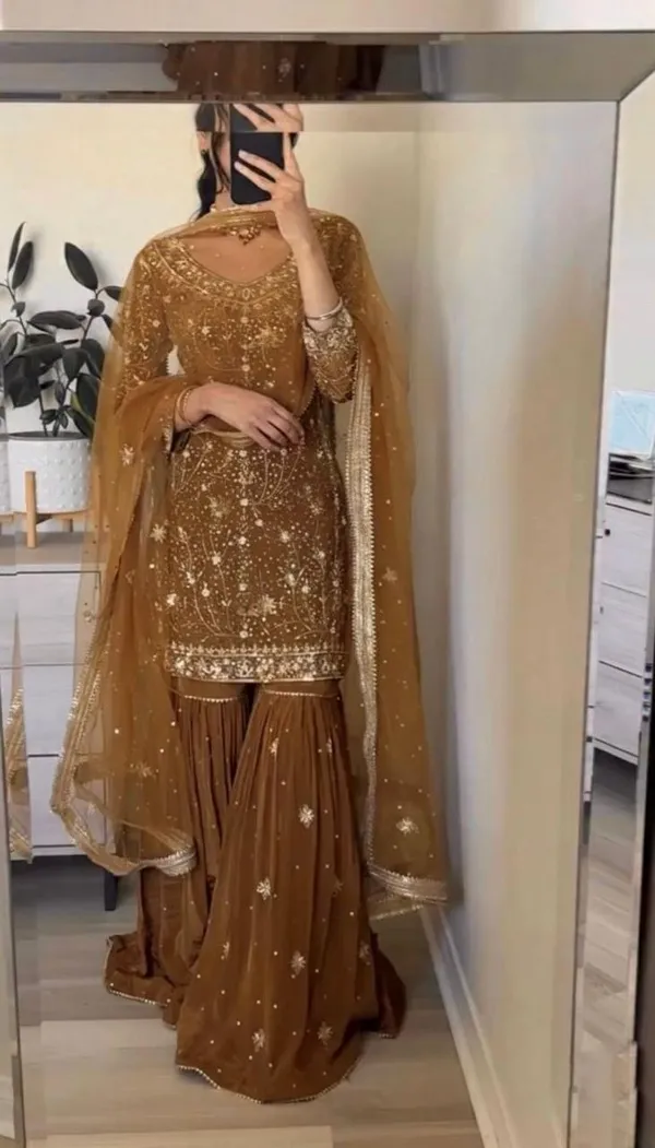 Brown_Cotton_Premium_&_Fancy_Design_Sharara_Set_For_Women