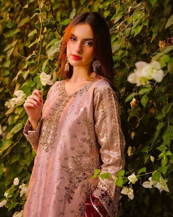 Light_Pink_Cotton_Premium_&_Fancy_Design_Long_Kurti_With_Palazzo_For_Women