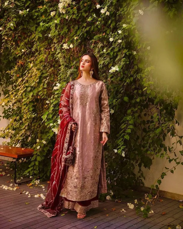 Light_Pink_Cotton_Premium_&_Fancy_Design_Long_Kurti_With_Palazzo_For_Women