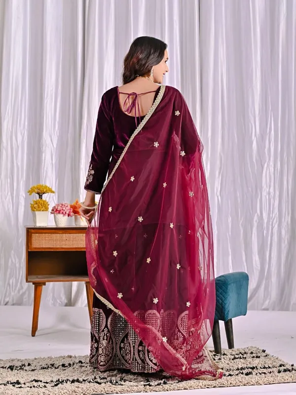 Maroon_Cotton_Premium_&_Fancy_Design_Sharara_Set_For_Women